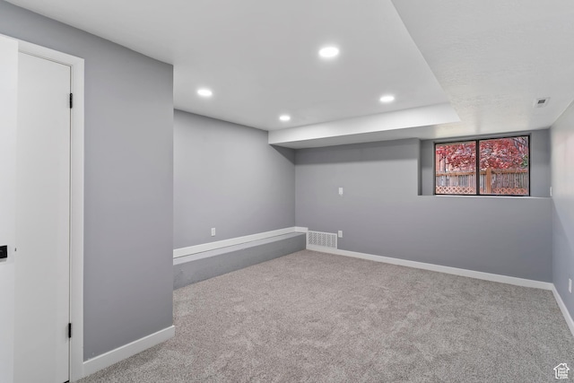 4203 S College Dr E, Ogden, UT 84403 - basement with carpet floors, recessed lighting, and baseboards