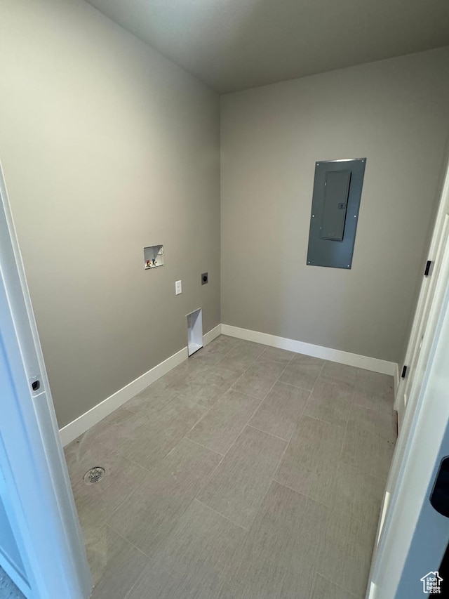 1234 N 4950 W, Plain City, UT 84404 - washroom featuring electric panel, electric dryer hookup, baseboards, and hookup for a washing machine