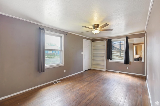 80 S 400 E, Clearfield, UT 84015 - spare room featuring ceiling fan, ornamental molding, a textured ceiling, wood-type flooring, and baseboards