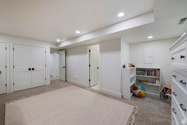 1446 E Anvil Dr, Draper, UT 84020 - carpeted bedroom featuring recessed lighting, electric panel, and baseboards