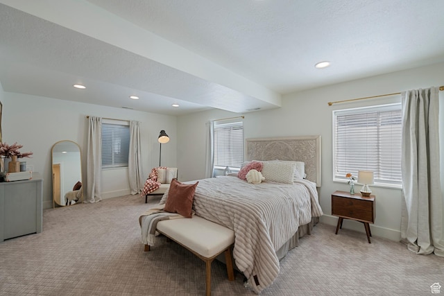 1446 E Anvil Dr, Draper, UT 84020 - bedroom with light carpet, baseboards, and recessed lighting