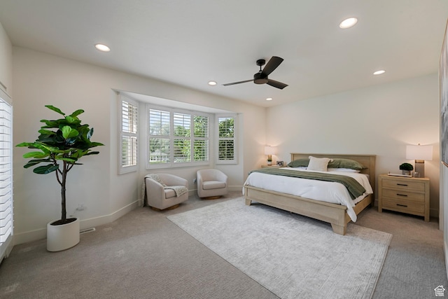 1446 E Anvil Dr, Draper, UT 84020 - carpeted bedroom with recessed lighting, a ceiling fan, and baseboards