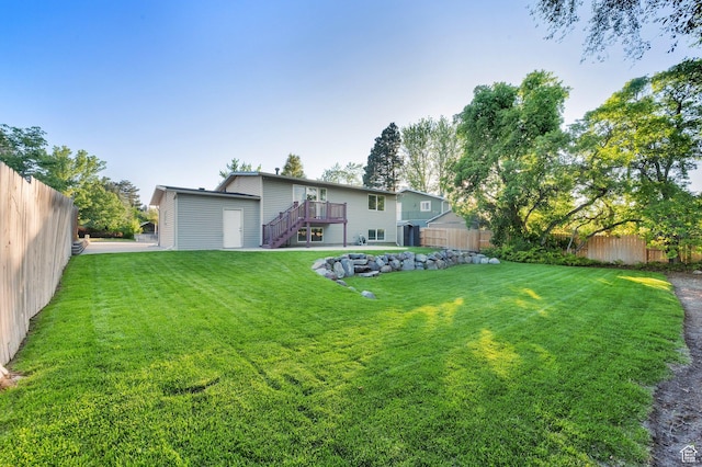 1543 Mulberry Way, Sandy, UT 84093 - view of yard with stairway and a deck