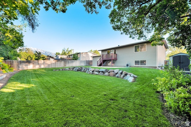 1543 Mulberry Way, Sandy, UT 84093 - view of yard featuring stairway and a wooden deck