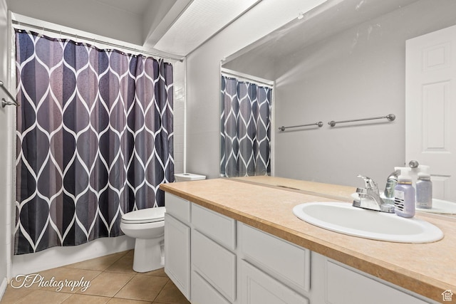 840 S 400 E Unit 46, St George, UT 84770 - full bathroom featuring tile patterned flooring, vanity, toilet, and a shower with shower curtain