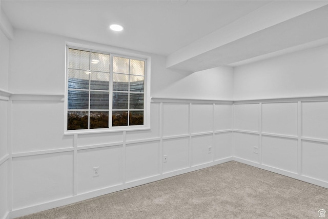 598 Brookside Dr, Springville, UT 84663 - carpeted spare room featuring a decorative wall, wainscoting, and recessed lighting