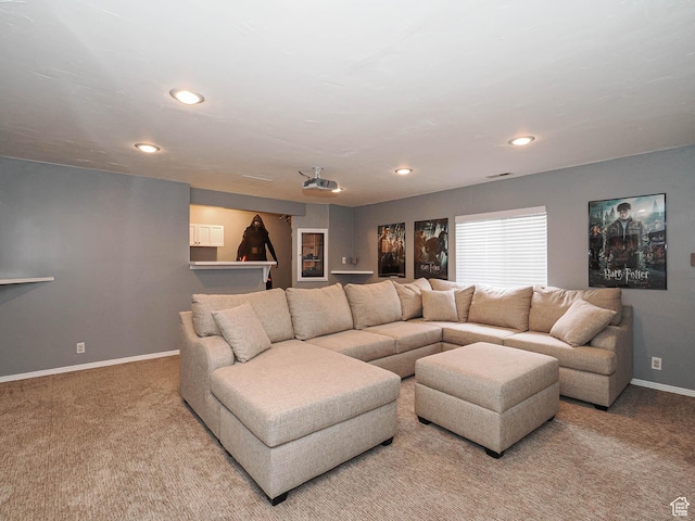67 N Archmore St, Saratoga Springs, UT 84043 - carpeted living area with baseboards and recessed lighting
