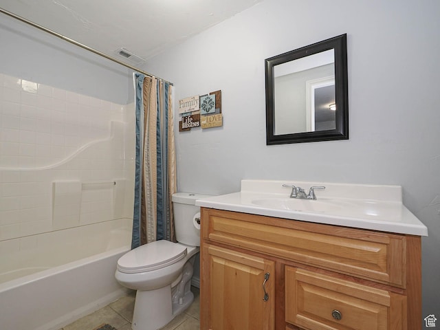 67 N Archmore St, Saratoga Springs, UT 84043 - bathroom with vanity, toilet, shower / bath combination with curtain, and tile patterned floors
