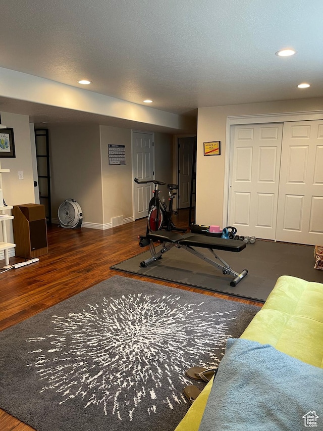 3681 W 775 N, Layton, UT 84041 - workout area with wood finished floors, recessed lighting, and baseboards