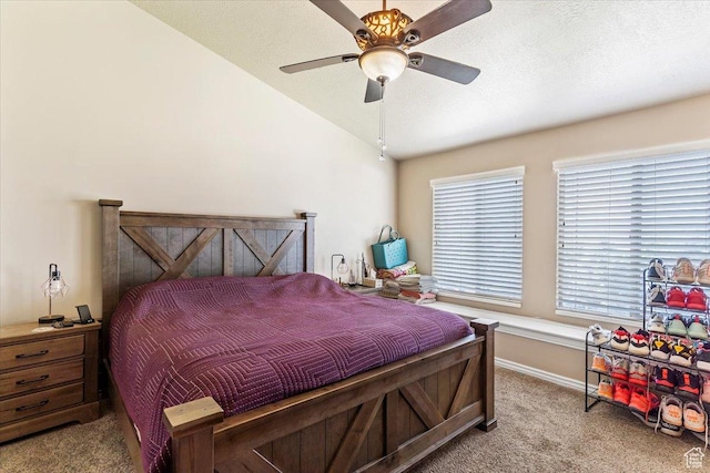 3681 W 775 N, Layton, UT 84041 - bedroom featuring carpet flooring, lofted ceiling, ceiling fan, and baseboards