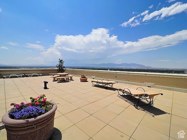 48 W 300 S Unit 2502-N, Salt Lake City, UT 84101 - view of patio / terrace featuring a mountain view