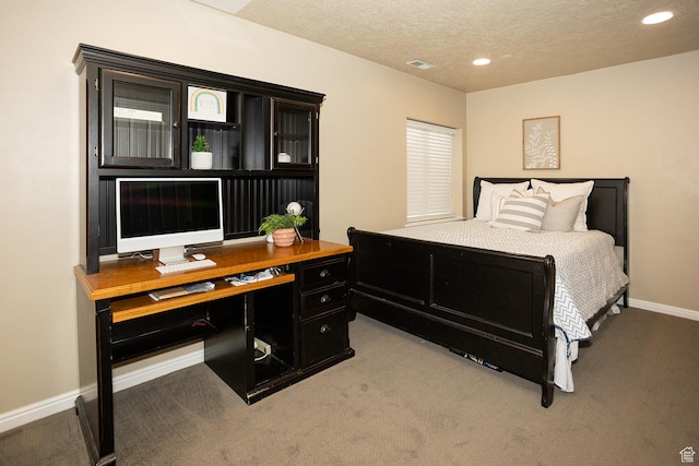 1908 W 1020 N, Provo, UT 84604 - carpeted bedroom featuring a desk, recessed lighting, baseboards, and a textured ceiling