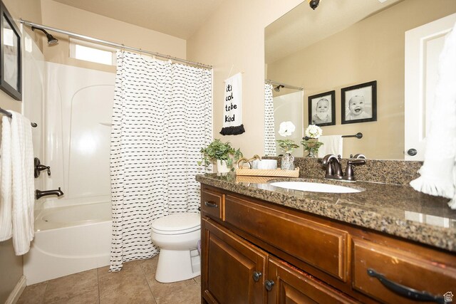 1908 W 1020 N, Provo, UT 84604 - bathroom with vanity, toilet, tile patterned floors, and shower / tub combo