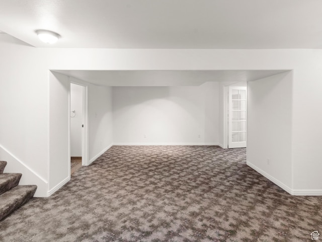 1206 W 3300 N, Pleasant Grove, UT 84062 - finished below grade area with carpet flooring, baseboards, and stairway