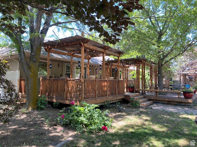 1206 W 3300 N, Pleasant Grove, UT 84062 - view of yard featuring a pergola and a deck
