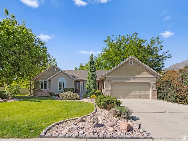 1206 W 3300 N, Pleasant Grove, UT 84062 - view of front facade with an attached garage, concrete driveway, and a front lawn