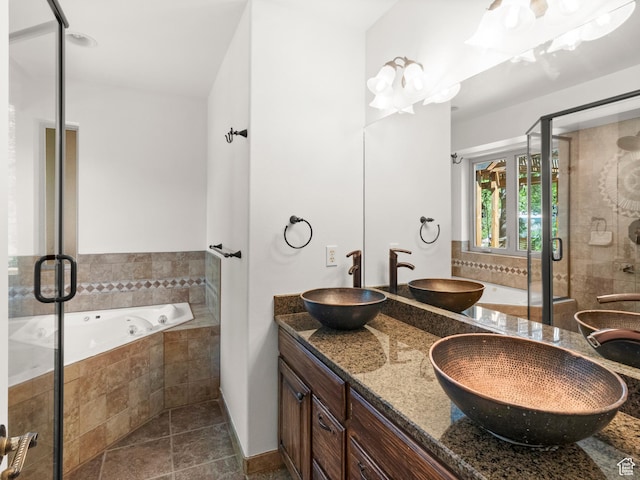1206 W 3300 N, Pleasant Grove, UT 84062 - full bathroom featuring a garden tub, double vanity, and a stall shower