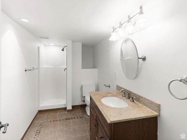1206 W 3300 N, Pleasant Grove, UT 84062 - full bath with vanity, toilet, a shower, baseboards, and tile patterned flooring
