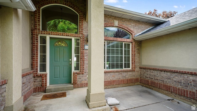 10205 N 3900 W, Cedar Hills, UT 84062 - doorway to property featuring brick siding and stucco siding