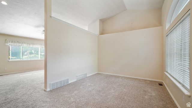 10205 N 3900 W, Cedar Hills, UT 84062 - carpeted spare room featuring lofted ceiling, ceiling fan, and baseboards