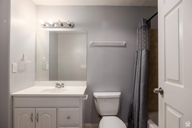 3421 E Dundee Dr, Eagle Mountain, UT 84005 - bathroom with vanity, toilet, and shower / bath combo with shower curtain