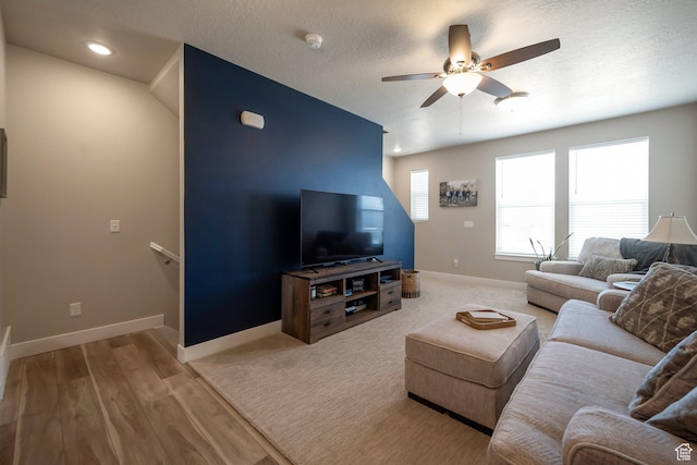 898 S 2560 E, Spanish Fork, UT 84660 - living area with ceiling fan, baseboards, wood finished floors, and recessed lighting