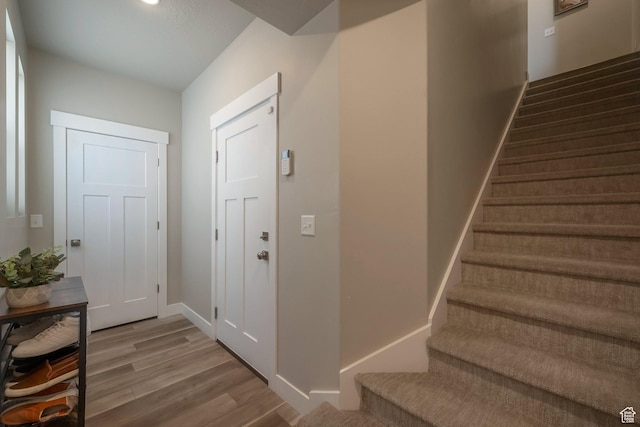 898 S 2560 E, Spanish Fork, UT 84660 - entrance foyer featuring stairs, wood finished floors, and baseboards