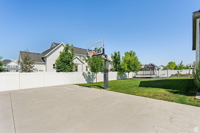 222 S Summer Breeze Ln, Layton, UT 84041 - view of patio featuring basketball court and a residential view