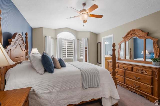 3285 S 575 W, Syracuse, UT 84075 - bedroom featuring carpet, vaulted ceiling, a ceiling fan, and ensuite bath