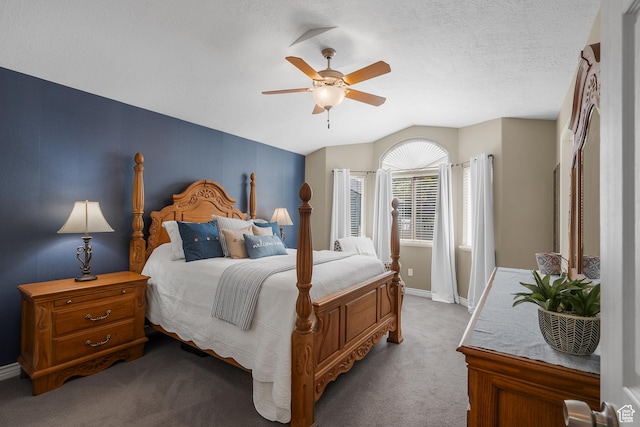 3285 S 575 W, Syracuse, UT 84075 - bedroom featuring carpet, vaulted ceiling, baseboards, and a ceiling fan