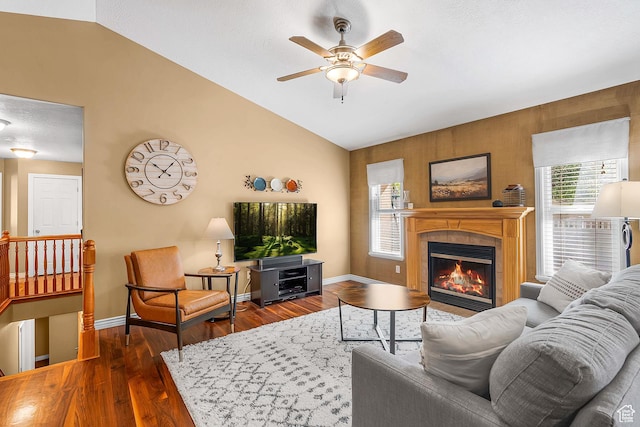 3285 S 575 W, Syracuse, UT 84075 - living room with ceiling fan, healthy amount of natural light, baseboards, and vaulted ceiling