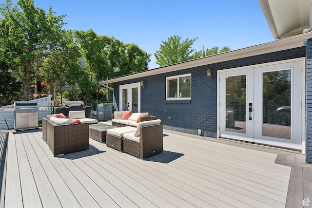 3407 S 325 W, Bountiful, UT 84010 - wooden terrace featuring french doors and an outdoor living space