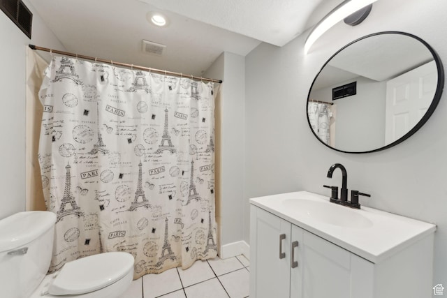 3407 S 325 W, Bountiful, UT 84010 - bathroom with toilet, vanity, tile patterned floors, and curtained shower