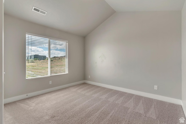 3727 N 900 W, Lehi, UT 84043 - unfurnished room featuring light colored carpet, lofted ceiling, and baseboards
