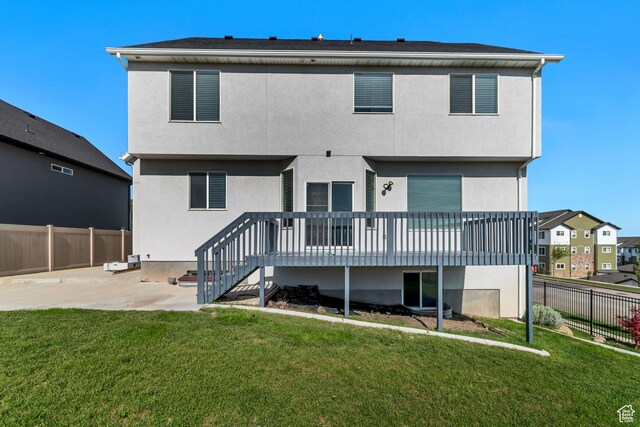 3727 N 900 W, Lehi, UT 84043 - back of house with a patio area, stucco siding, and a wooden deck