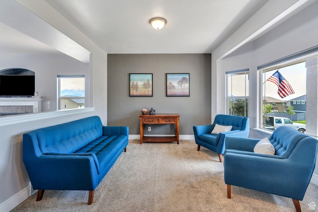 414 W Kit Fox Dr, Saratoga Springs, UT 84045 - carpeted living room with baseboards