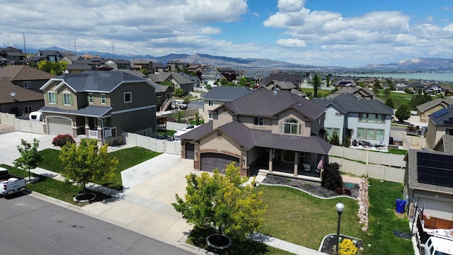 414 W Kit Fox Dr, Saratoga Springs, UT 84045 - aerial view of residential area featuring a mountainous background