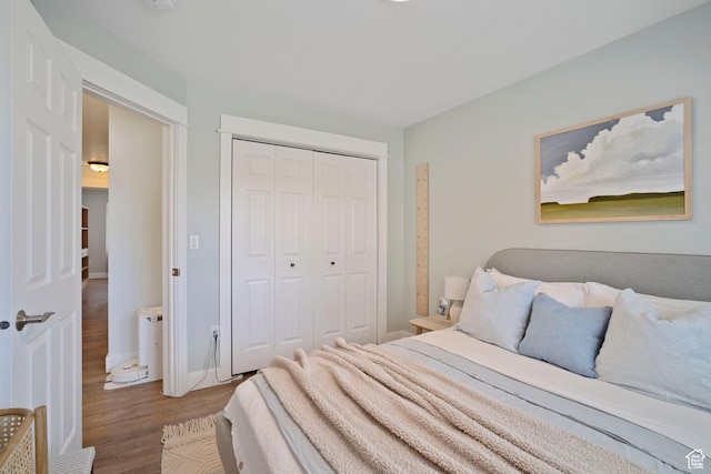 890 E 20 N, Smithfield, UT 84335 - bedroom with wood finished floors, a closet, and baseboards
