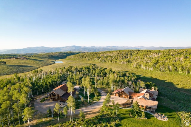 11042 E Wild Elk Mdw, Heber City, UT 84032 - view from above of property featuring mountains and a heavily wooded area
