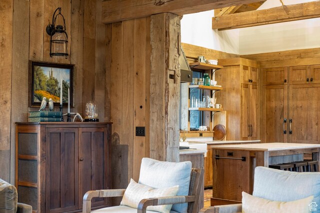 11042 E Wild Elk Mdw, Heber City, UT 84032 - living area with wood walls