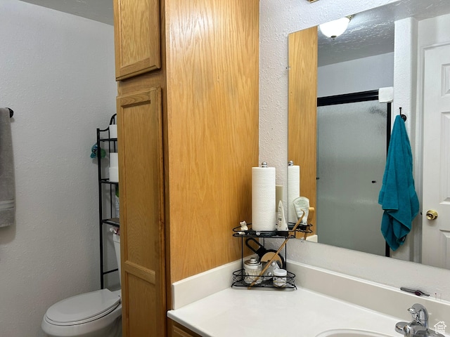 545 E Molen Rd, Ferron, UT 84523 - bathroom with vanity, toilet, and a textured wall