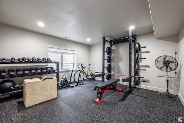 2949 W Hayden Ridge Way, Riverton, UT 84065 - workout area featuring recessed lighting and baseboards