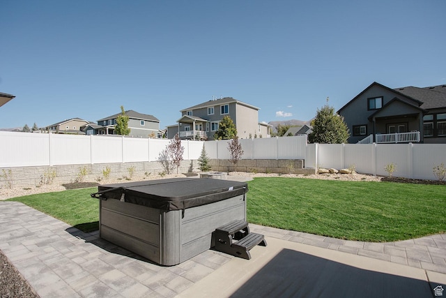778 N 780th St W, American Fork, UT 84003 - view of patio with a hot tub and a residential view