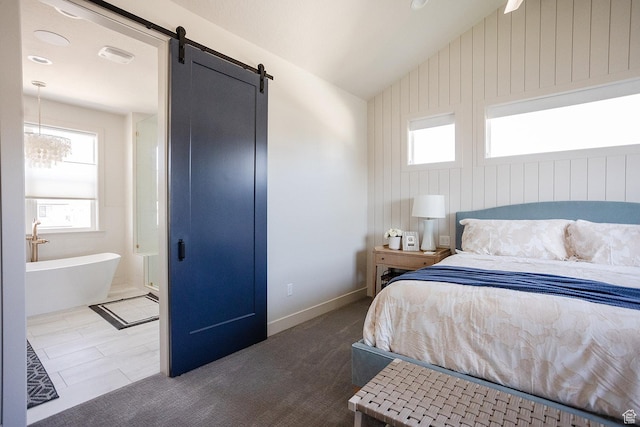 778 N 780th St W, American Fork, UT 84003 - bedroom featuring a barn door and lofted ceiling