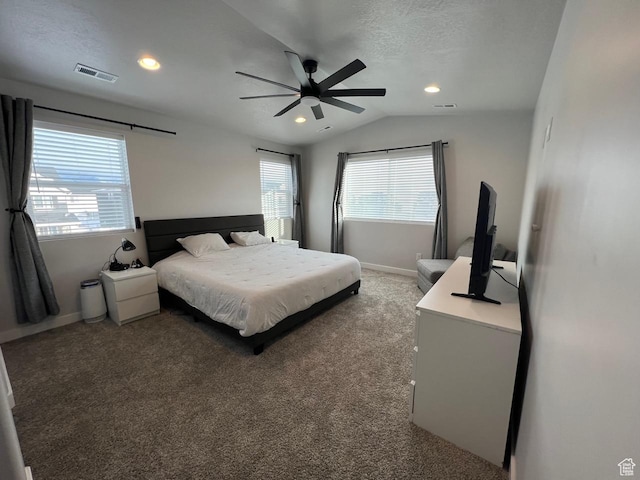 2323 W Thomas Ct, Syracuse, UT 84075 - carpeted bedroom featuring lofted ceiling, recessed lighting, a ceiling fan, and baseboards