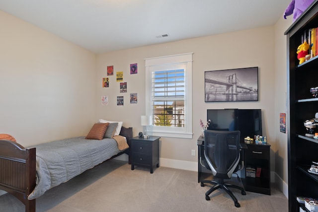 4492 W Enid Dr, South Jordan, UT 84009 - bedroom with light colored carpet, an office area, and baseboards