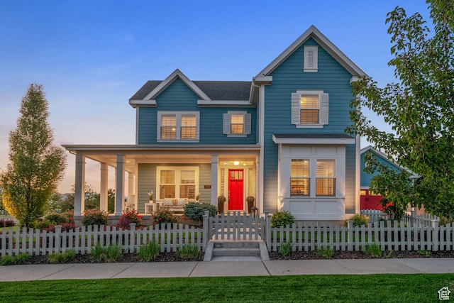 4492 W Enid Dr, South Jordan, UT 84009 - view of front of house with a porch and roof with shingles