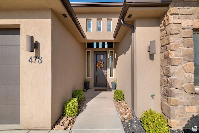 478 S Albano Way, St George, UT 84770 - doorway to property with stucco siding and stone siding