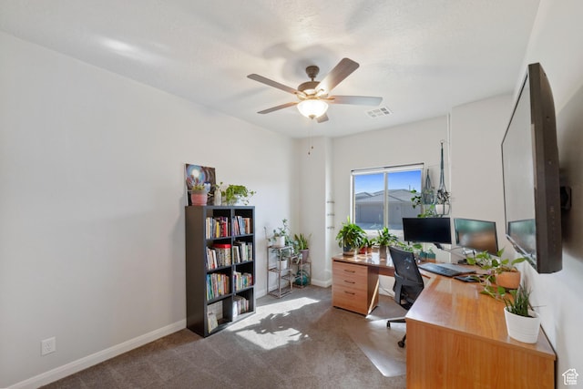 478 S Albano Way, St George, UT 84770 - office space with light colored carpet, ceiling fan, and baseboards