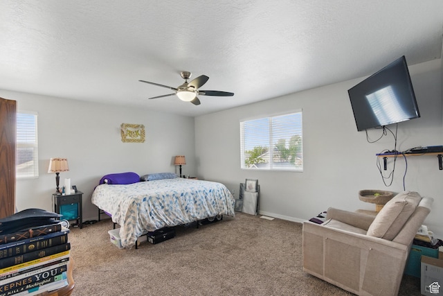 122 W Stern Ct Unit 25, Stansbury Park, UT 84074 - bedroom with multiple windows, carpet, and ceiling fan